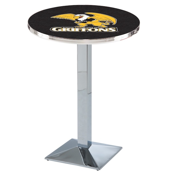 42" Chrome Missouri Western State Pub Table